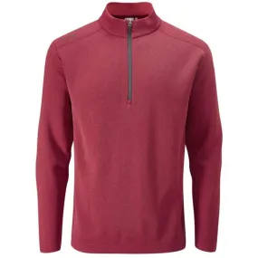 PING RAMSEY 1/2 ZIP FLEECE TOP  Red Marl