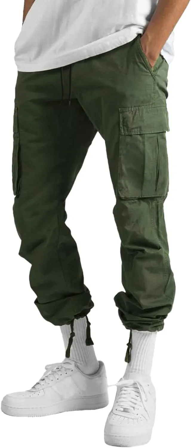 sdbrld Cargo Pants For Men Mens Relaxed Fit Pants Beach Streetwear Baggy Trousers Trendy Cargo Pants with Zipper Pockets