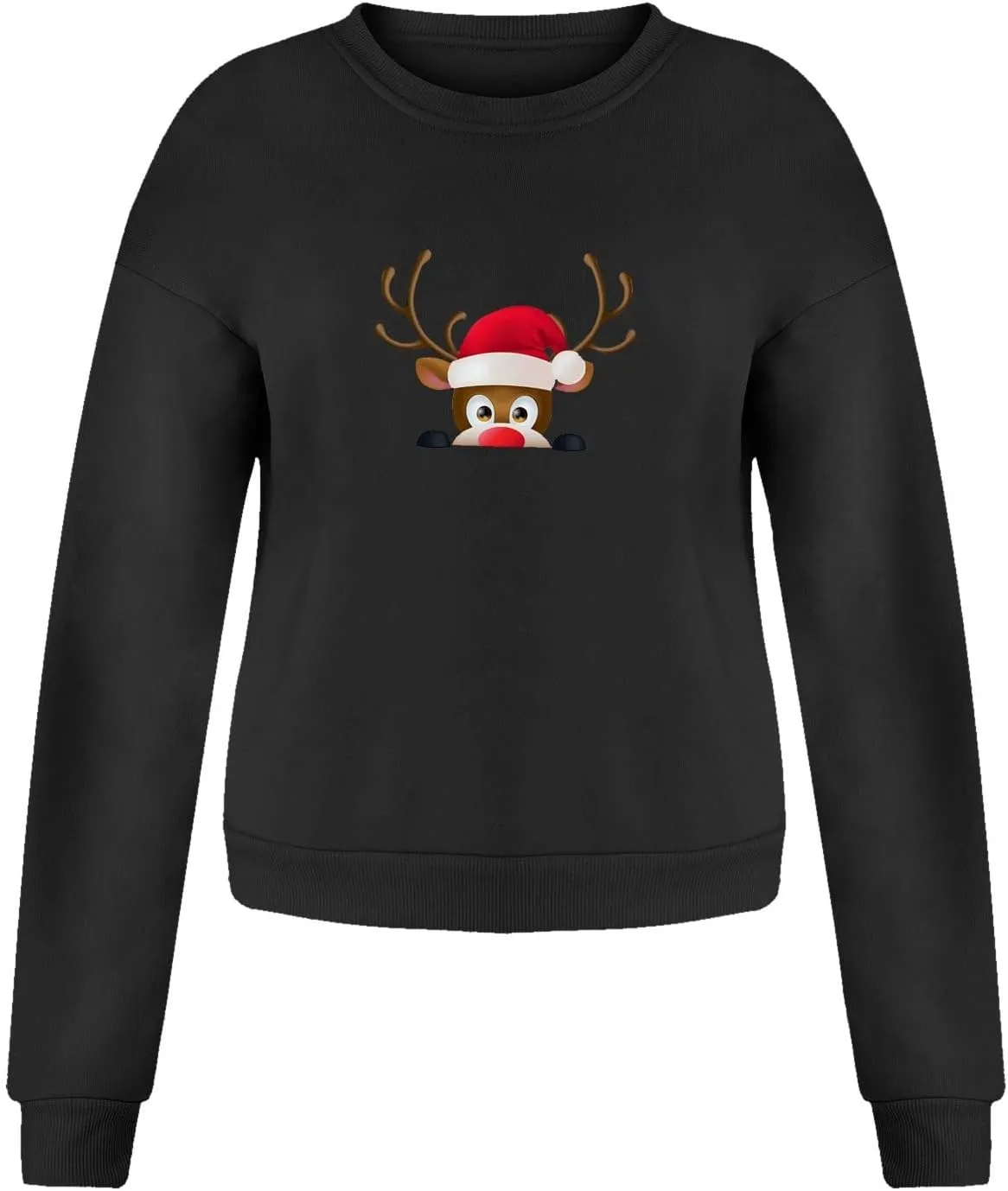 SHAOBGE Christmas Shirt for Women Teen Girl Crop Tops Long Sleeve Plus Size Plain Sweatshirts For Women