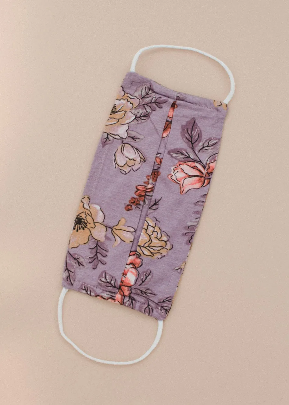 Soft Lilac Floral Facemask