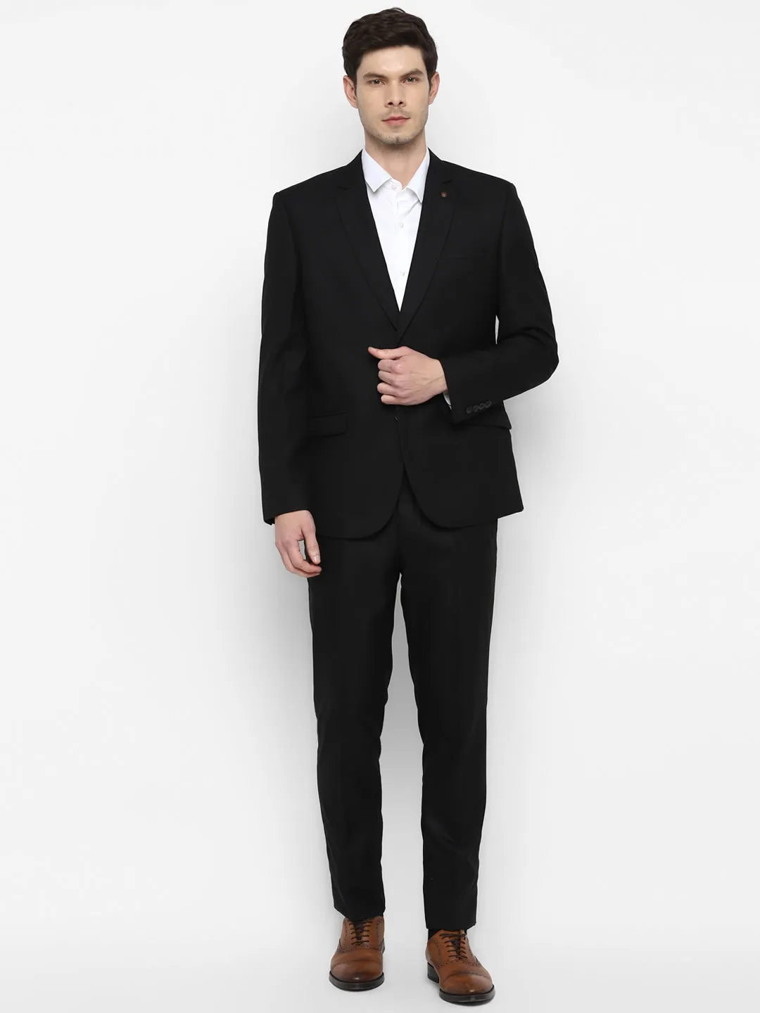 Solid Black 2pcs Formal Suit for Men