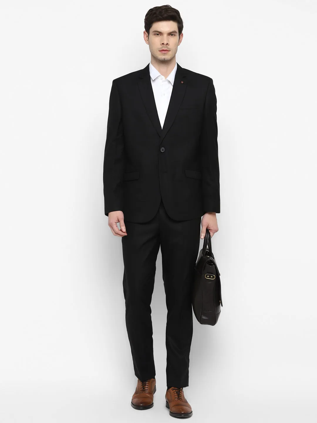 Solid Black 2pcs Formal Suit for Men