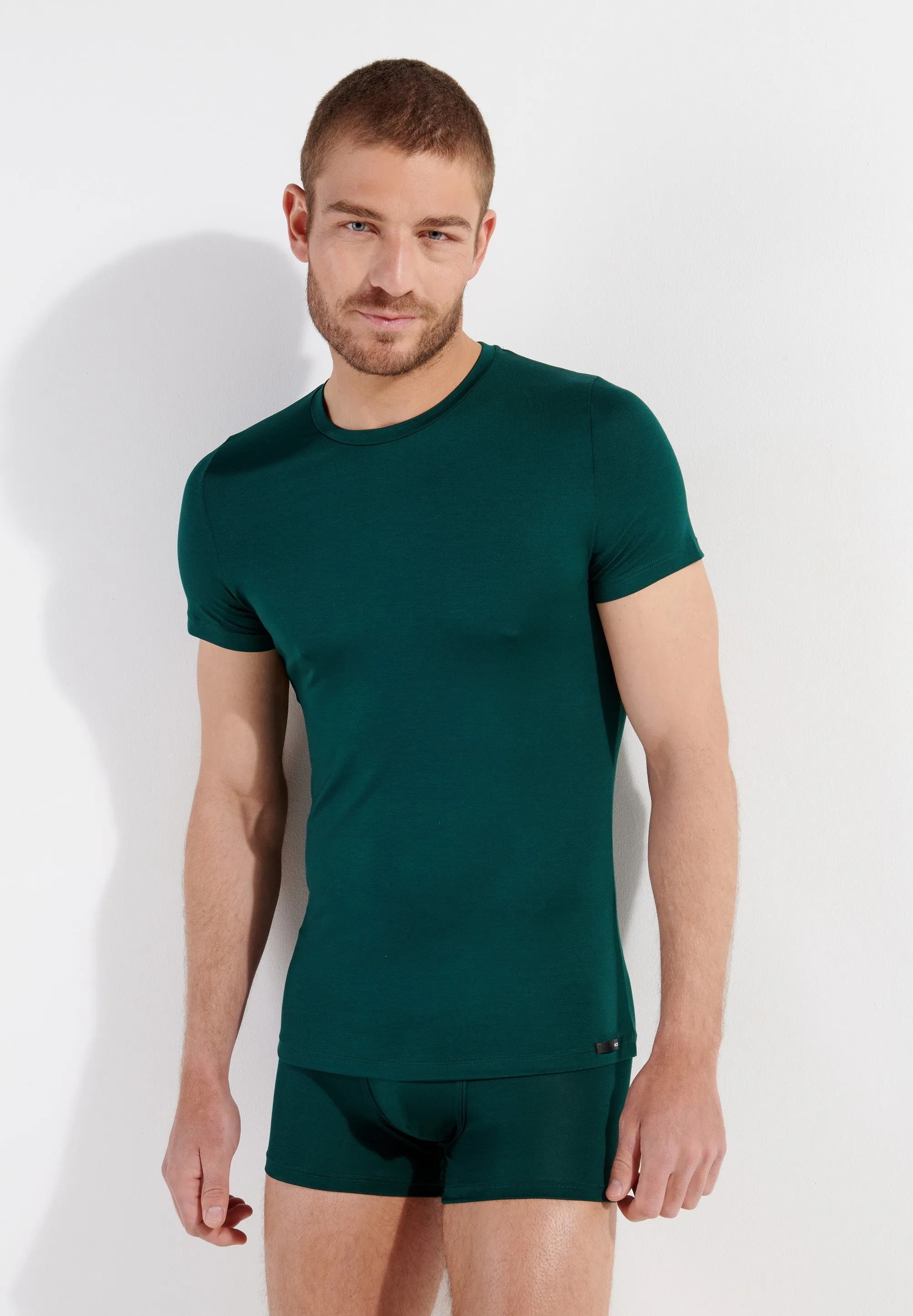 Tencel Soft Tee-Shirt Crew Neck | Dark Green 402593-00dg