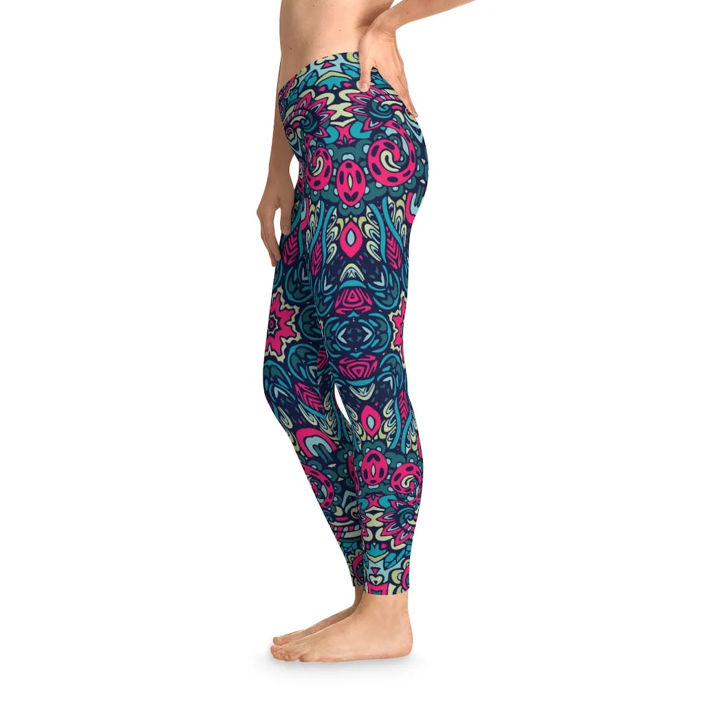 Textile Print Stretchy Leggings