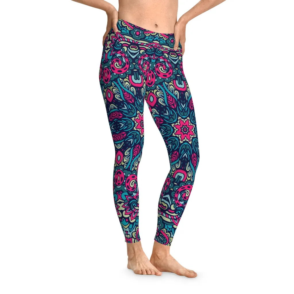 Textile Print Stretchy Leggings