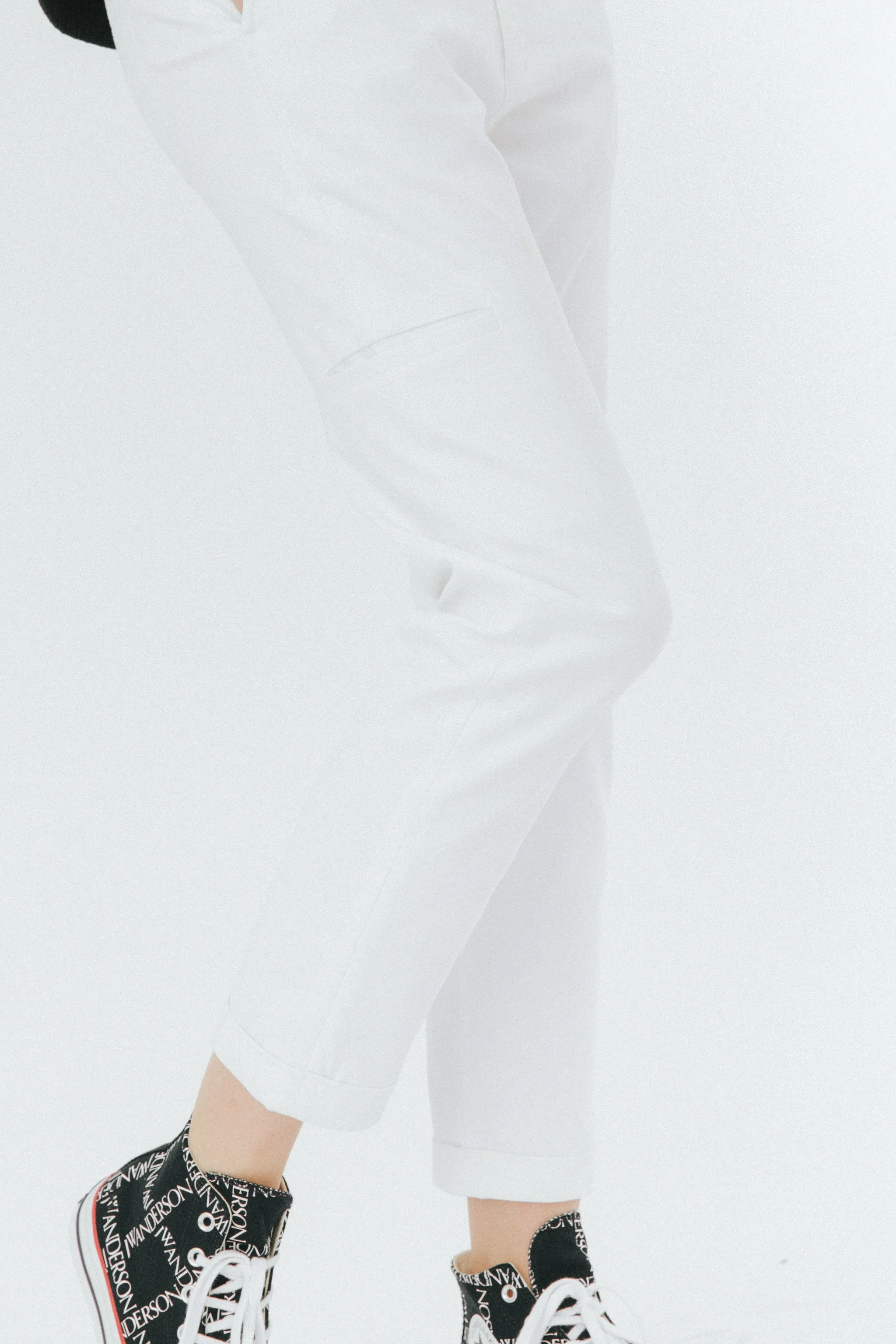 White slim tailored trousers