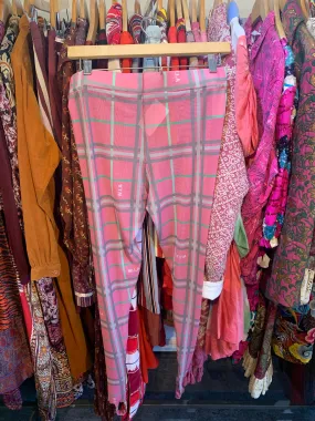 W.I.A. Pink Plaid Mesh Leggings