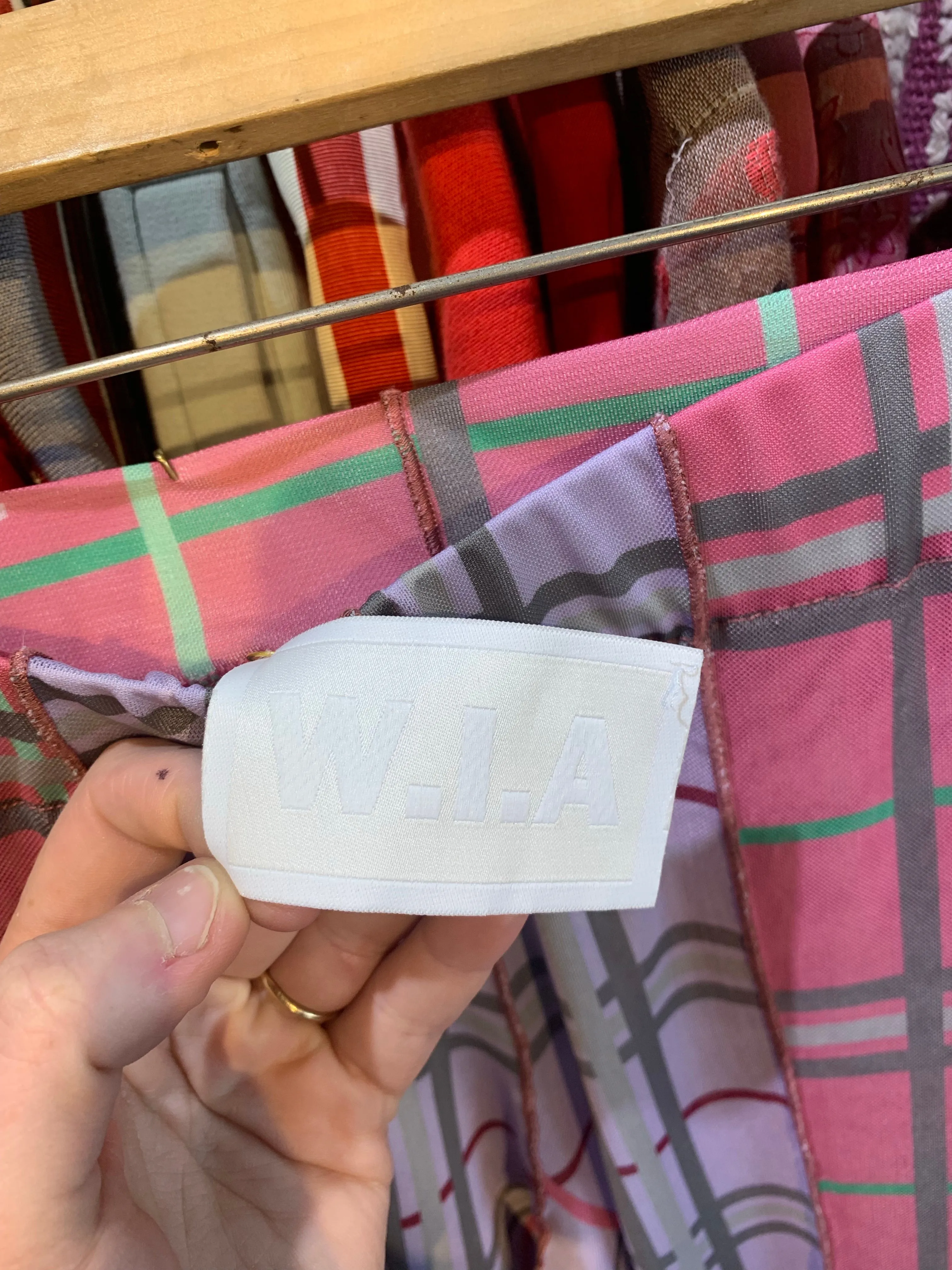 W.I.A. Pink Plaid Mesh Leggings