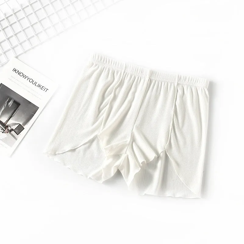 Women Anti-Exposed Thin Ruffle Track Breathable Shorts