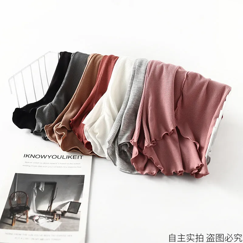 Women Anti-Exposed Thin Ruffle Track Breathable Shorts