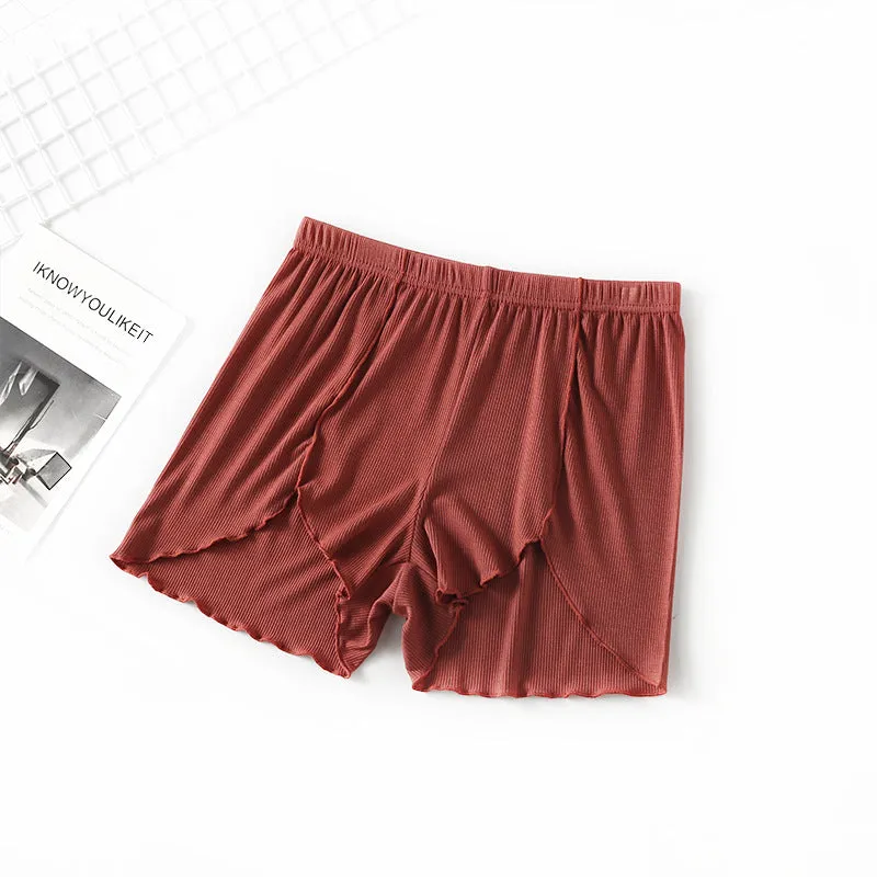 Women Anti-Exposed Thin Ruffle Track Breathable Shorts
