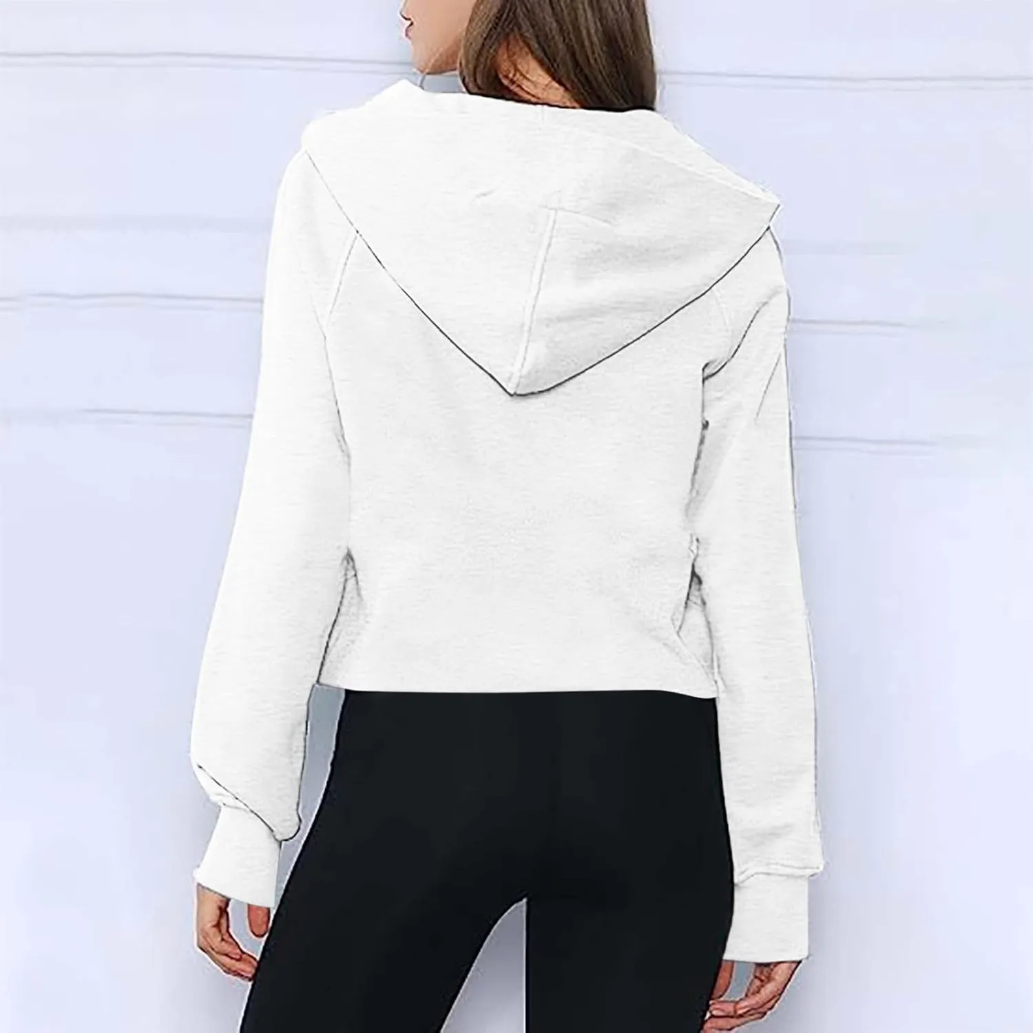 Women Half Zip Hoodies Pullover Long Sleeve Solid Corded Sweatshirt Oversized Casual Trendy Fall Outfit with Kangaroo Pocket