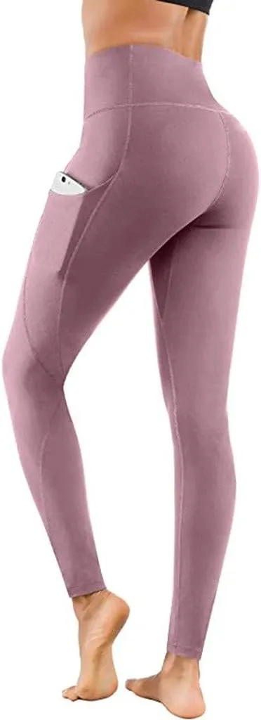 Women's Leggings with Pockets High Waist Athletic Pants Super Soft Stretchy Leggings Tummy Control Butt Lifting Pants