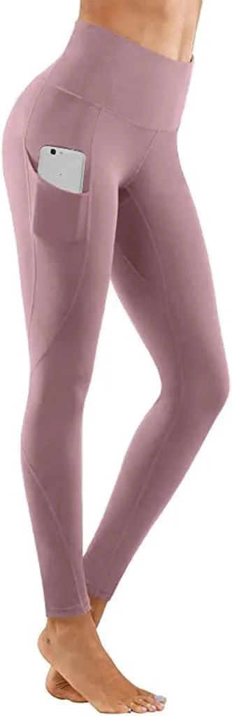 Women's Leggings with Pockets High Waist Athletic Pants Super Soft Stretchy Leggings Tummy Control Butt Lifting Pants