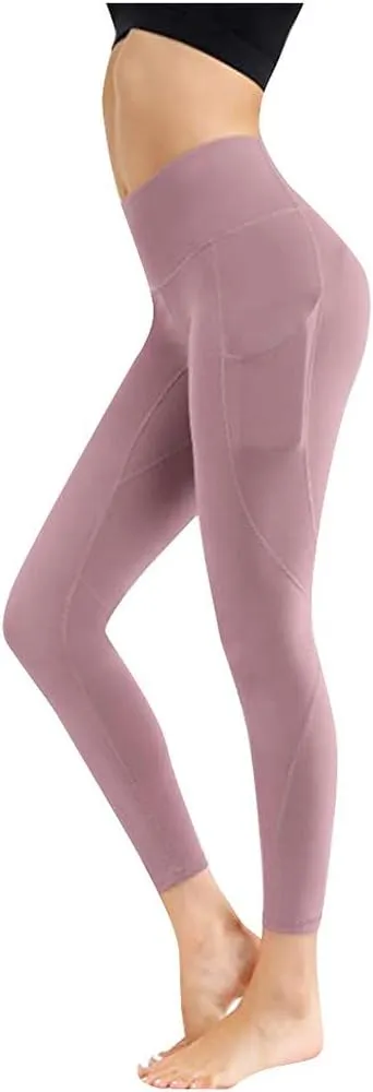 Women's Leggings with Pockets High Waist Athletic Pants Super Soft Stretchy Leggings Tummy Control Butt Lifting Pants