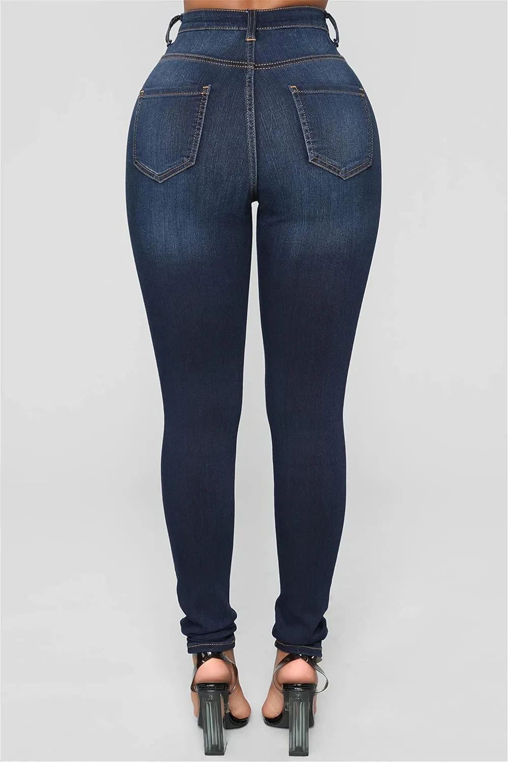 Womens Skinny Jeans High Waisted Stretch Slim Denim Pants Casual Slim Fit Butt Lift Jeans Trousers (X-Large,Dark Blue)