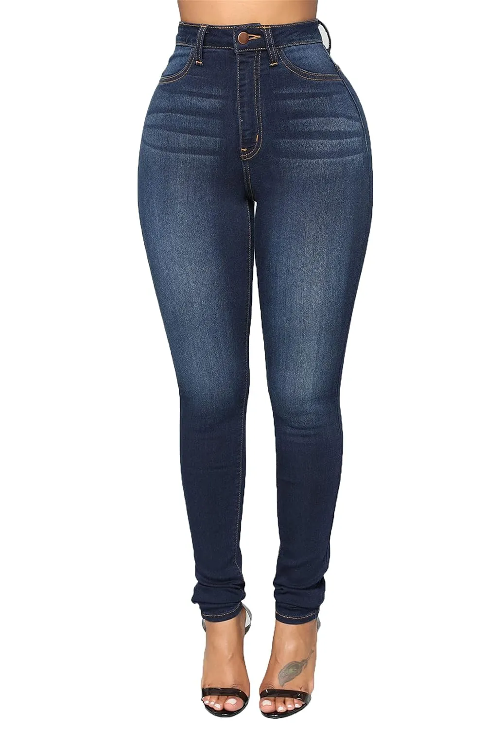 Womens Skinny Jeans High Waisted Stretch Slim Denim Pants Casual Slim Fit Butt Lift Jeans Trousers (X-Large,Dark Blue)