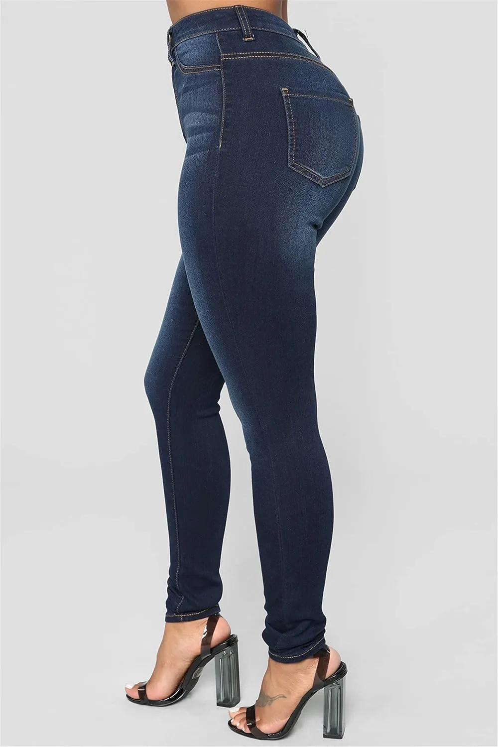 Womens Skinny Jeans High Waisted Stretch Slim Denim Pants Casual Slim Fit Butt Lift Jeans Trousers (X-Large,Dark Blue)