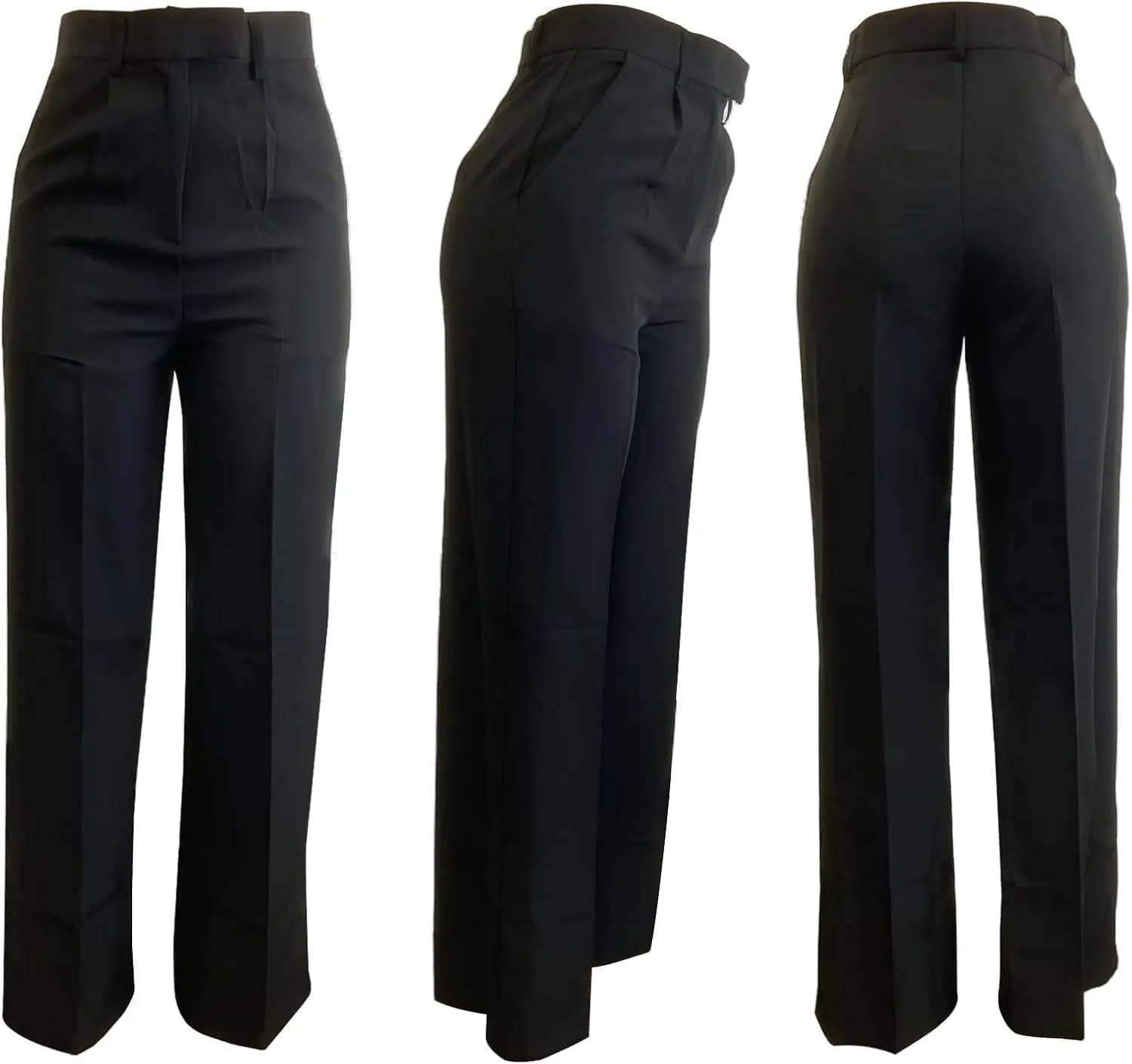 Women's Wide Leg Dress Pants High Waisted Straight Leg Office Casual Trousers with Pockets Work Office Palazzo Pants