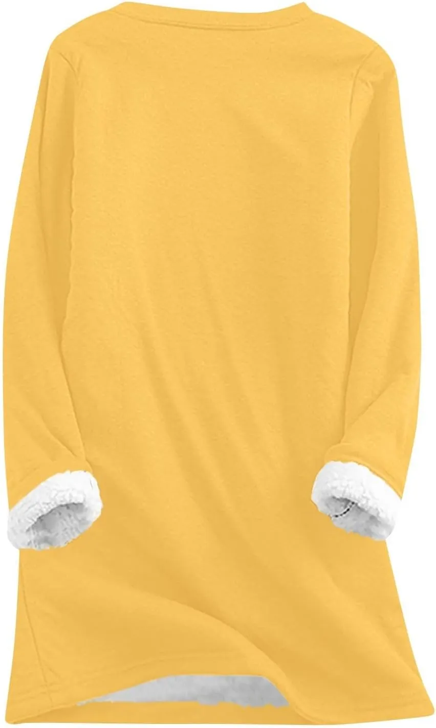 Yes,I'm Still -Me 24:7 Sherpa Lined Sweatshirt Women Fuzzy Fleece Thermal Outerwear Letter Print Pullover